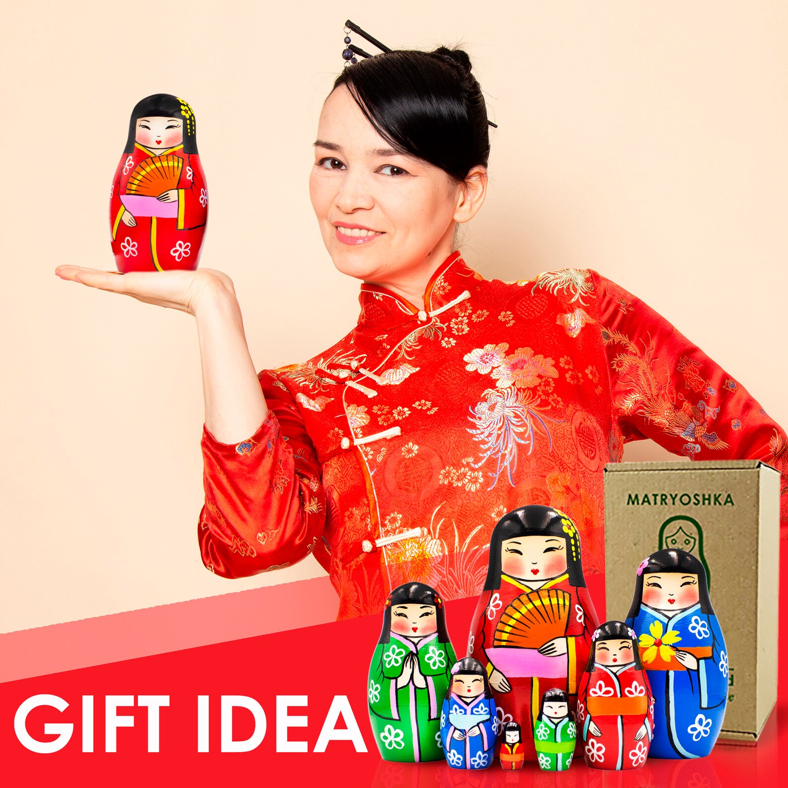 Japanese Nesting Dolls Set of 7 Pcs Matryoshka Doll in Etsy