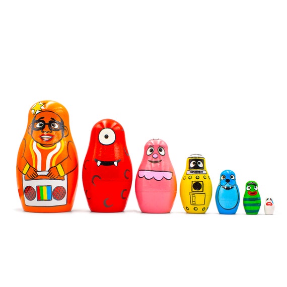 Yo Gabba Gabba Russian Nesting Dolls Set of 7 Pcs Wooden Matryoshka Dolls  Hand Painted as Yo Gabba Gabba Figures Yo Gabba Gabba Toys 