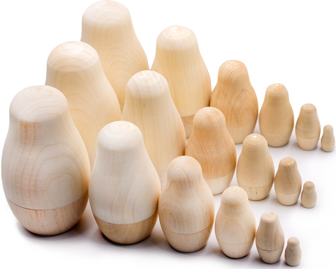 Blank Russian Nesting Dolls Lot of 3 Sets by 6 Pcs Unpainted Etsy