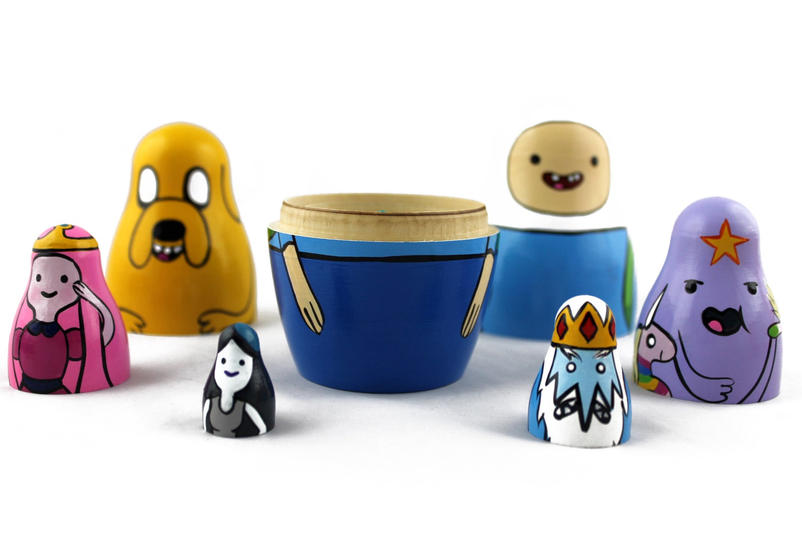 Matryoshka Nesting Dolls Cartoon Adventure Time Set 7 Pcs Etsy