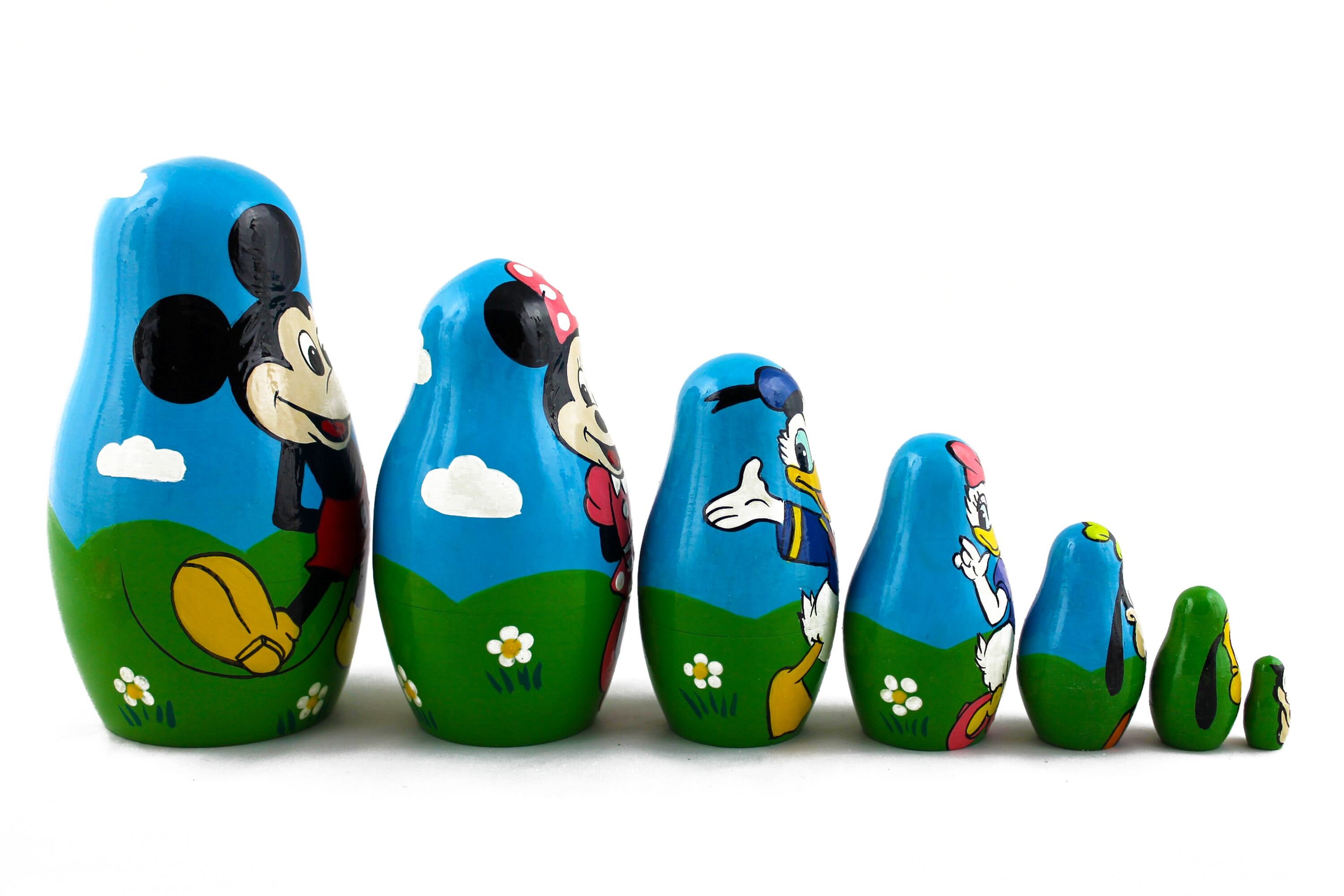 Matryoshka Nesting Doll Mickey Mouse Cartoon 7 pcs Etsy