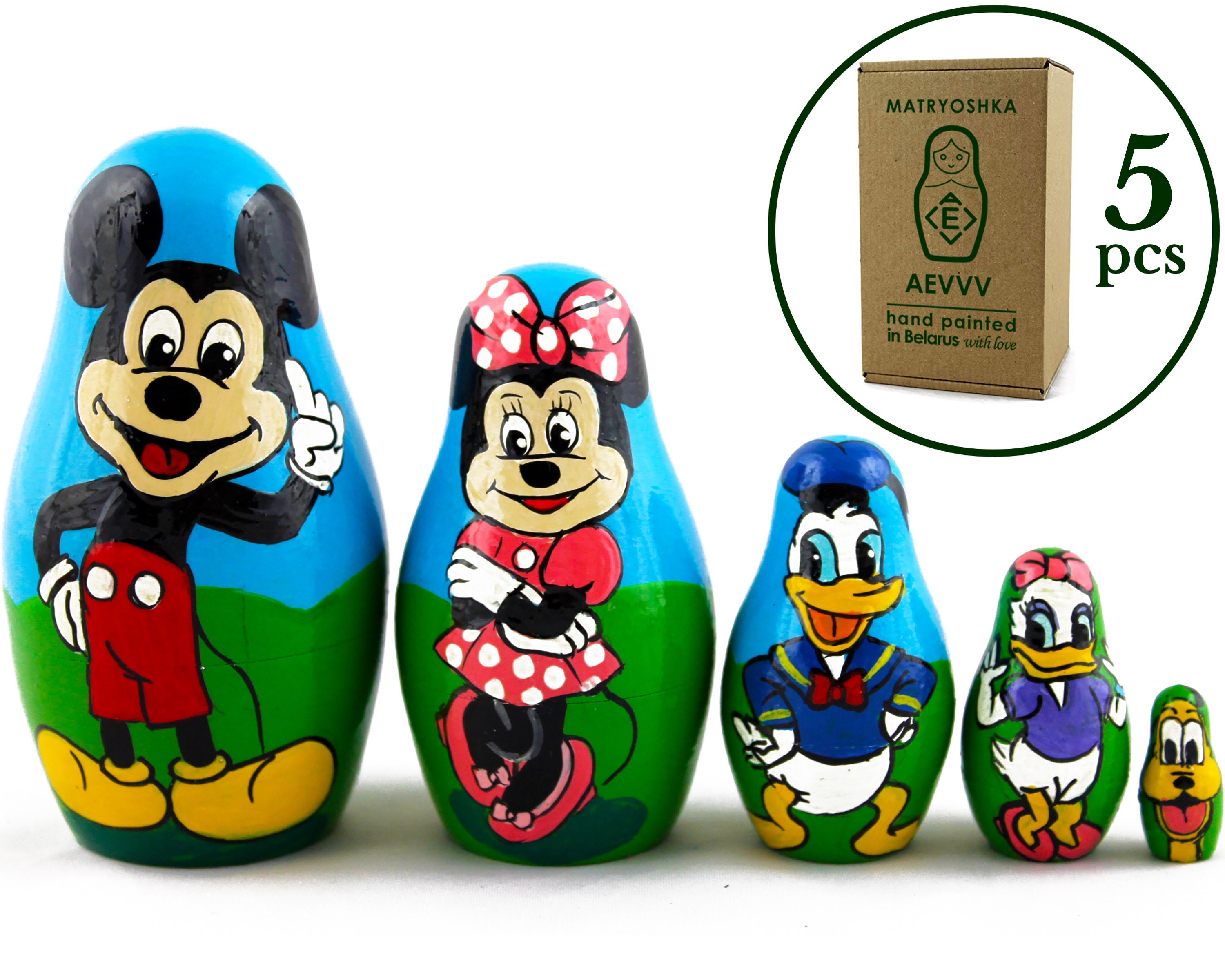 Matryoshka Babushka Russian Nesting Wooden Doll Cartoon Mickey - Etsy Denmark Matryoshka Babushka Russian Nesting Wooden Doll Cartoon Mickey - Etsy Denmark