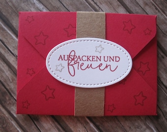 Gift wrapping money, wrapping voucher card, cash gift, wish fulfiller,