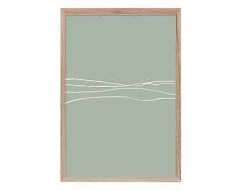 Art Print "land shape lines" mint-grau