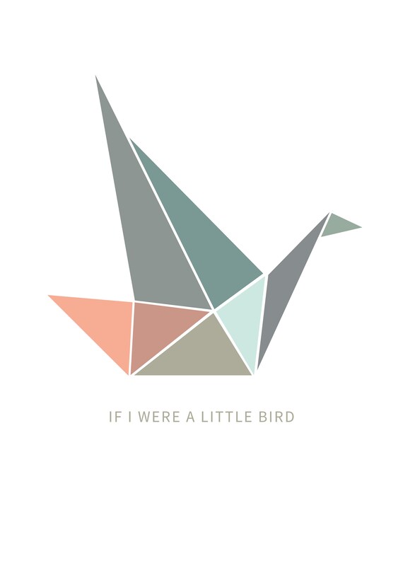 Poster Origami Kranich Din A4