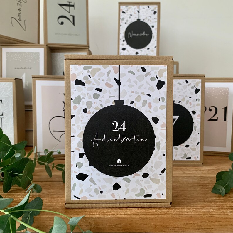 24 Advent Calendar Cards Nude & Pastel Etsy
