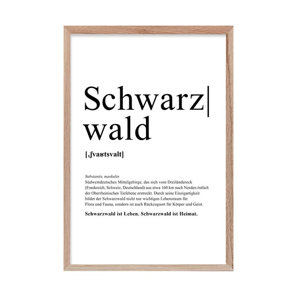 A4 Print Schwarzwald Definition