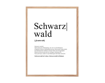 Schwarzwald Poster "DEFINITION" DIN A3