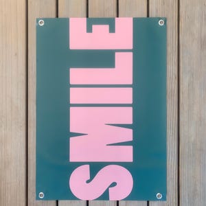 Outdoor Poster - Gartenposter "SMILE" dunklegrün