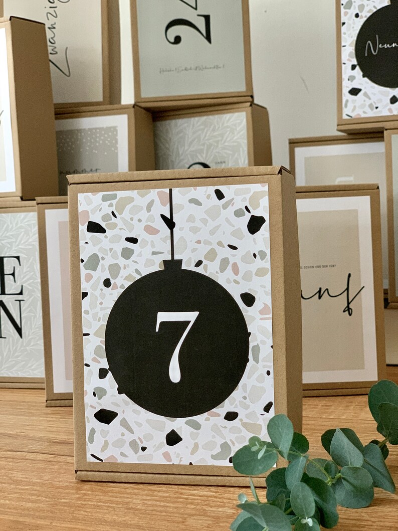 24 Advent Calendar Cards Nude & Pastel Etsy