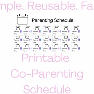 Child Custody Schedule, Co-Parenting Planner, School Schedule Organizer, Reusable Schedule, Custody Log Schedule | PLAIN DESIGN