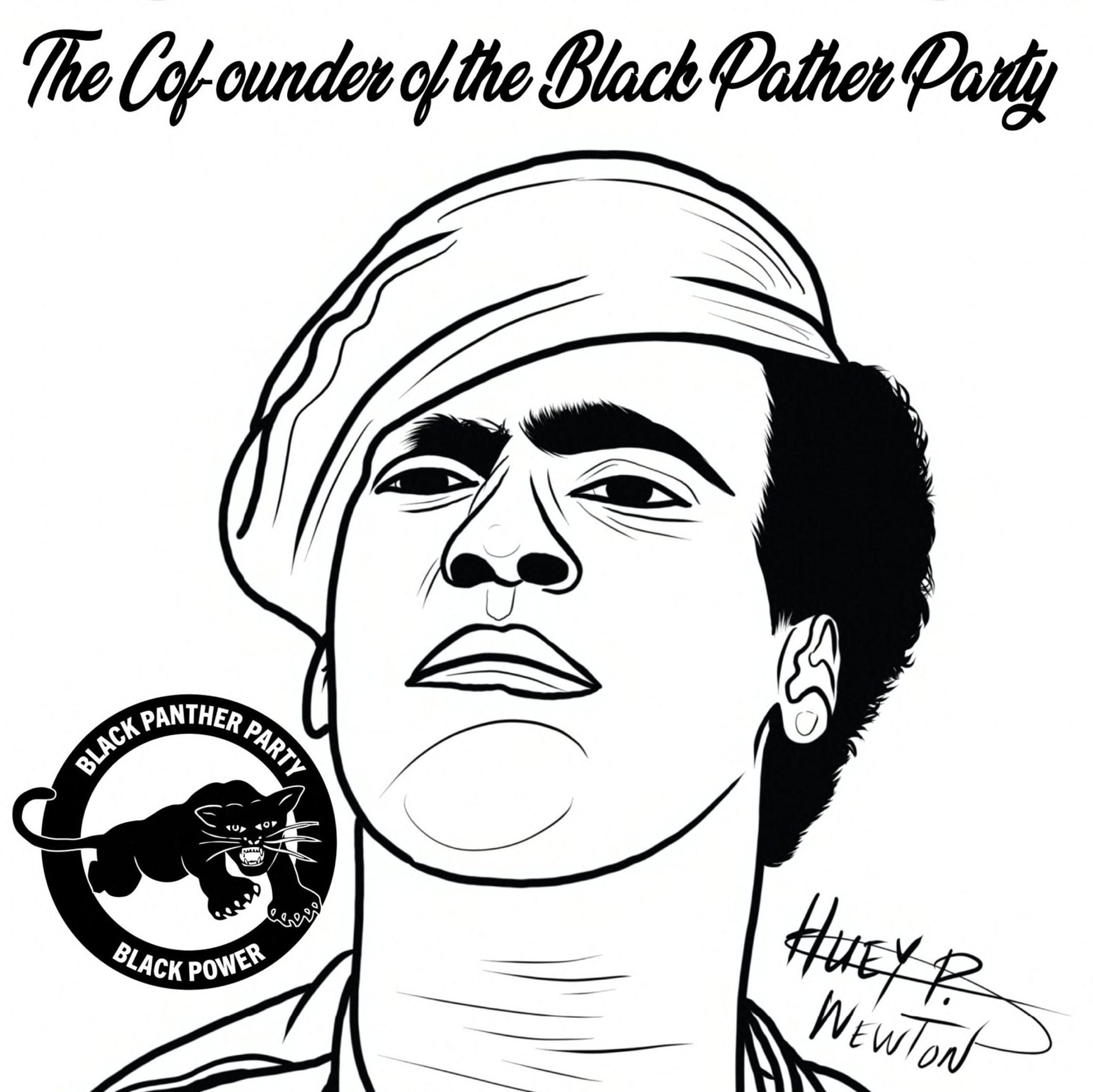 Huey P. Newton Coloring Sheet | Etsy