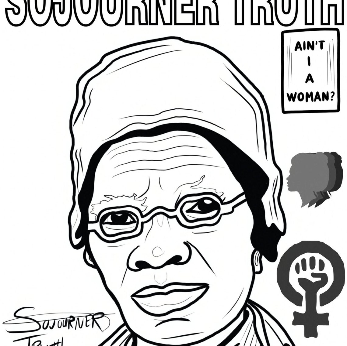 Sojouner Truth Coloring Sheet | Etsy