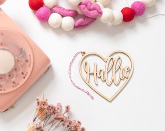 Herz-Anhänger Valentinstag Korb Tags Valentinstag Tags Herz Korb Anhänger Valentinstag Taschenanhänger Benutzerdefinierte Namen Tag Valentine Tag Holz Tags