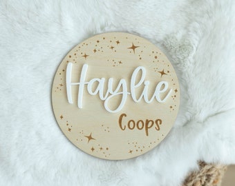 Celestial Newborn Announcement, Birth Announcement Sign, Baby Name Sign, Hospital Photo Sign, Baby Shower Gift, Newborn Baby Photo Prop