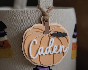 Boo Basket Tag Halloween Basket Tag Acrylic 3D Pumpkin Tag Personalized Boo Basket Tag Custom Halloween Tag Spooky Season Tag Name Tag