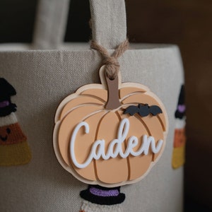 Boo Basket Tag Halloween Basket Tag Acrylic 3D Pumpkin Tag Personalized Boo Basket Tag Custom Halloween Tag Spooky Season Tag Name Tag