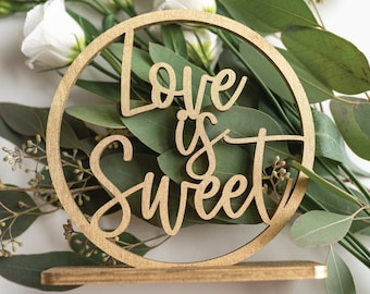 Love Is Sweet Wedding Sign, Take A Treat Sign, Wedding Sweet Table Sign, Wedding Signage, Wedding Sign, Sweet Signs, Rustic Wedding Decor