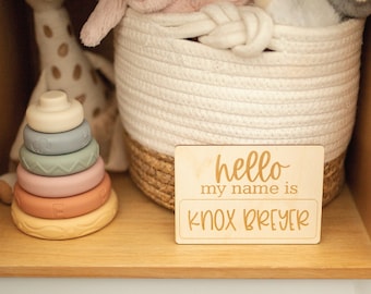 Hello My Name Is Tag, Newborn Announcement, Hello Name Sign, Newborn Name Tag, Birth Announcement, Newborn Name Tag, Baby Name Tag, New Baby