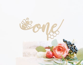 Bee Custom Cake Topper 1st Birthday Cake Topper One Cake Topper Bumble Bee Birthday Cake Topper First Birthday Bee Bee Day Cake Topper