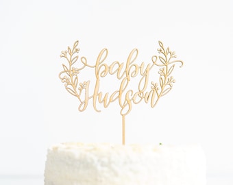 Wald-Baby-Dusche-Kuchen-Dekoration Benutzerdefinierte Wald-Baby-Dusche-Dekoration Wald-Baby offenbaren Kuchendeckel Wald-Kinderzimmer-Dekor-Holz-Deckel