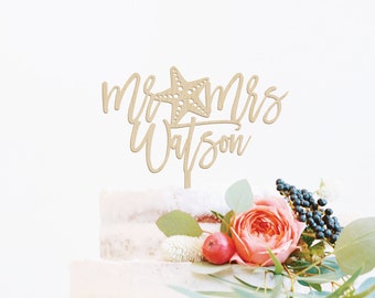 Destination Wedding Cake Topper Custom Mr and Mrs Cake Topper Beach Wedding Cake Topper Travel Wedding Cake Topper Tropical Cake Topper