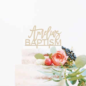 Custom God Bless Cake Topper Baptism Cake Topper Communion Cake Topper Christening Cake Topper Religious Cake Topper Wood Cake Topper
