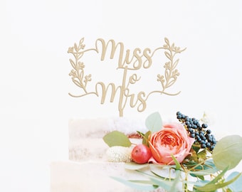 Rustic Bridal Shower Cake Topper Future Mrs Cake Topper Miss to Mrs Bridal Shower Decorations Engagement Cake Topper Wood Cake Topper