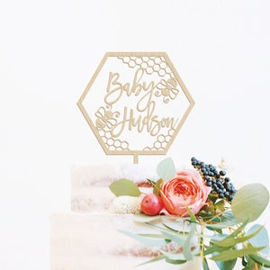 Bee Cake Topper What Will It Bee Cake Topper Gender Reveal Cake Topper Bee Baby Shower Personalized Gender Reveal Decor Wood Cake Topper
