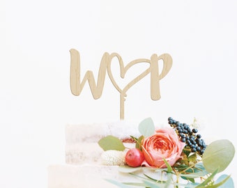 Initials Cake Topper, Personalized Wedding Cake Topper, Letter Cake Topper, Custom Initial Topper, Monogram Cake Topper, Wood Cake Topper