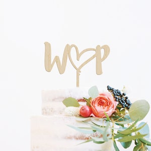 Initials Cake Topper Personalized Wedding Cake Topper Letter Cake Topper Custom Initial Topper Monogram Cake Topper Wood Cake Topper