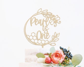 First Birthday Bee Cake Topper Bee Custom Cake Topper Bumble Bee Birthday Cake Topper Bee Cake Topper Happy Bee Day Cake Topper