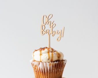 Oh Baby Cupcake Toppers Baby Shower Cupcake Toppers Woodland Baby Shower Mom To Be Rustic Baby Shower Cupcake Toppers Baby Shower Decor