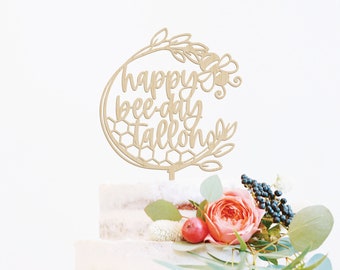 Happy Bee Day Cake Topper Bee Custom Cake Topper First Birthday Bee Cake Topper Bumble Bee Birthday Cake Topper Bee Day Cake Topper