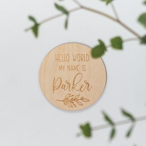 Baby Announcement, Hello World Sign, Baby Shower Gift, Newborn Announcement, Photo Prop, Custom Baby Name Sign, Nursery Sign, Newborn Gift