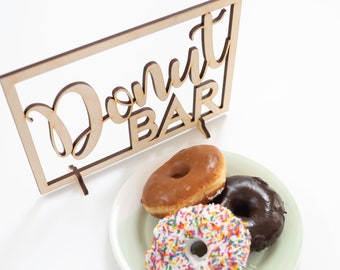 Donut Bar teken, donut muur, bruiloft teken, donuts thema, bruiloft snoep tafel teken, verjaardagsfeestje voor kinderen, dessert tafel, mini donut tafel teken