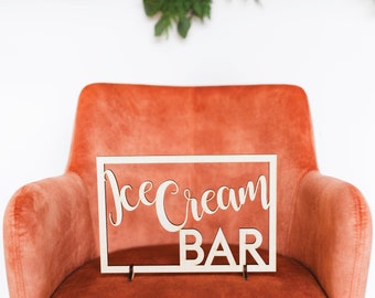 Ice Cream Bar Sign Dessert Table Sign Wedding Signs Sweet Treats Sign Engagement Party Decor Sundae Bar, Birthday Party Sign Sweets Sign