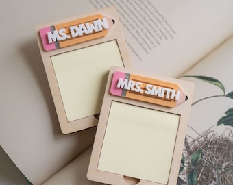Teacher Sticky Note Holder Teacher Gift End Of The Year Gift Teacher Appreciation Sticky Note Holder Gift For Teacher Post It Note Holder
