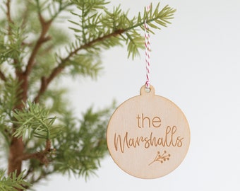 Custom Christmas Ornament, Holiday Decorations, Christmas Tree Ornament, Christmas Gift, Tree Decoration, Christmas Decor, Family Name