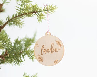Christmas Tree Ornament, Custom Name Ornament, Holiday Decor, Stocking Gift Tag, Personalized Christmas Ornament, Holiday Decor, Ornaments