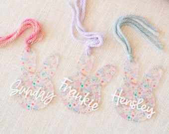 Easter Basket Tag Personalized Easter Basket Tag Custom Easter Tag Acrylic Bunny Tag Personalized Easter Name Tag Easter Tags Bunny Tag