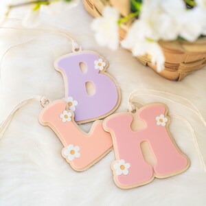 Daisy Buchstabe Tag Osterkorb Tags Namensschilder Kinder Osterkorb Tag Osterdekor Bunny Tags Blumenbrief Tag Benutzerdefinierte Namensschilder Ostergeschenke