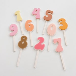 Retro Number Cupcake Toppers, Retro Birthday Party Decor, First Birthday, Number Cake Topper, Cake Smash Topper, Retro Party Decorations