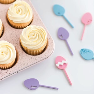 Easter Cupcake Toppers Easter Decor Bunny Picks Easter Cupcake Toppers Easter Party Decor Bunny, Kids Easter Acrylic Toppers Set of 6