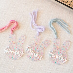 Easter Basket Tag Personalized Easter Basket Tag Custom Easter Tag Acrylic Bunny Tag Personalized Easter Name Tag Easter Tags Bunny Tag