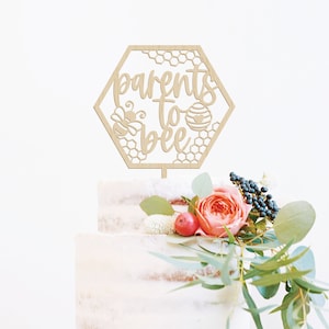 Parents to Bee Cake Topper Bee Baby Shower Cake Topper Bee Themed Gender Reveal Baby Shower Decor Gender Reveal Decor Bumble Bee Cake Topper