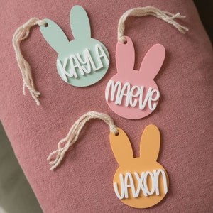 Easter Basket Tags Bunny Tags Easter Tag Name Tags Easter Basket Custom Name Tags Kids Easter Acrylic Bunny Tag Easter Gifts Bunny Tag