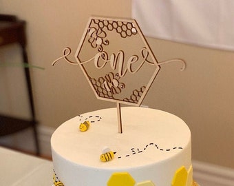 Bee Custom Cake Topper Bumble Bee Birthday Cake Topper Bee Party First Birthday Bee Kids Birthday Party Bee Day Cake Topper Bee Cake Topper