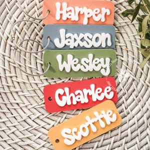 Acrylic Bag Tag Keychain 3D Backpack Tags Kids Tags Keychain Acrylic Name Tag Lunch Box Tag Luggage Tag Diaper Bag Tag Kids Backpack Tag