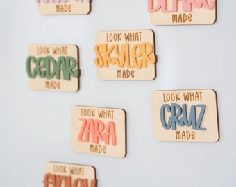 Children&#39;s Art Display Magnet Look What I Made Magnet Kid&#39;s Art Magnet Fridge Magnet Art Work Display Magnet Art Work Magnet